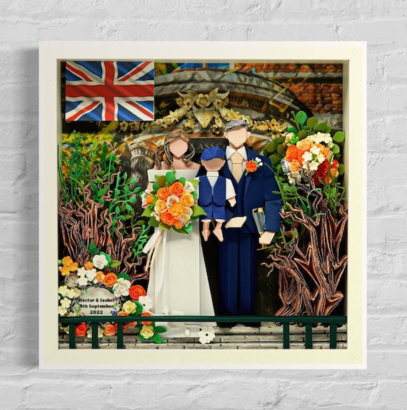 No.151 At the Islington Town Hall, wedding gift, Anniversary gift, Custom-made Original Origami art gift