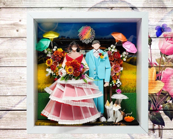 No.84 The colourful wedding, Custom-made Original Origami art gift