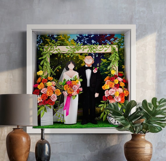 No.179 The pillars of flowers, Anniversary gift, Custom-made Original Origami art gift, Paper anniversary gift