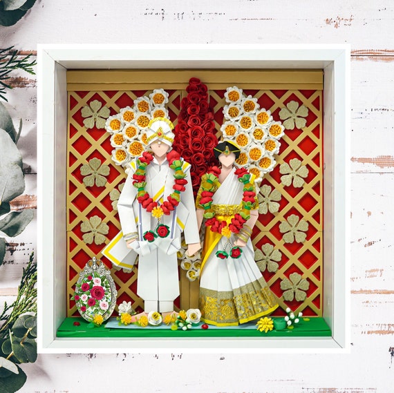 No.75 South Indian wedding, Custom-made Original Origami art gift