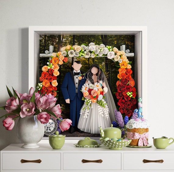 No.183  The flower arch under the sun, Anniversary gift, Custom-made Original Origami art gift, Paper anniversary gift