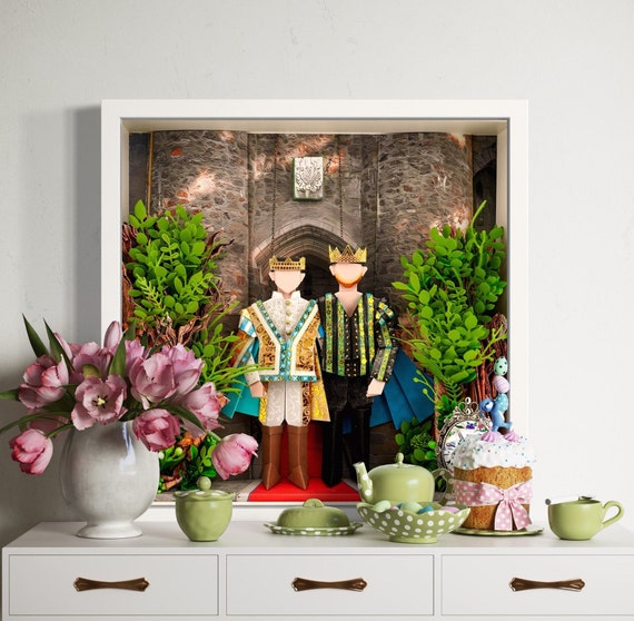 No.184 Fairytale wedding, Anniversary gift, Custom-made Original Origami art gift, Paper anniversary gift