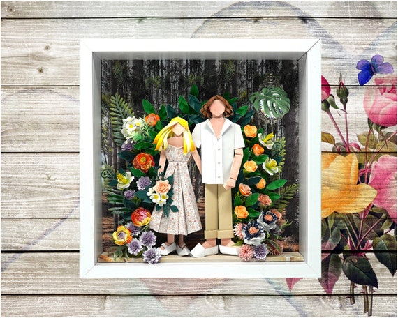 No.54 Wedding in Hawaii with plumerias and hibiscus , Custom-made Original Origami art gift