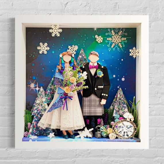 No.161 The Snowflakes, Wedding gift, Anniversary gift, Custom-made Original Origami art gift, Paper anniversary gift