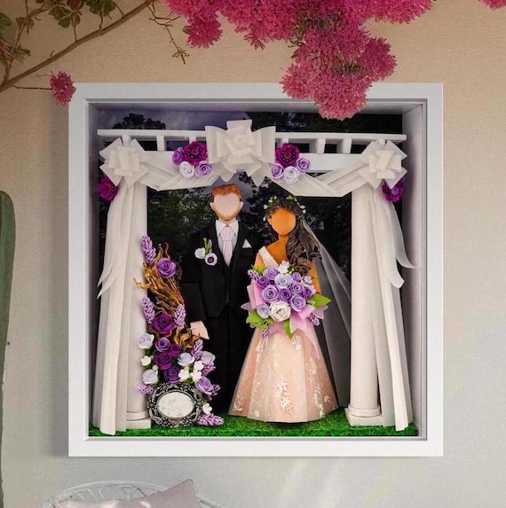 No.229 Lavender and purple, gift for wife, husband, Custom-made Original Origami art gift, Paper anniversary gift