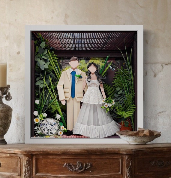 No.176 Wedding in Casa Xipe, Wedding gift, Anniversary gift, Custom-made Original Origami art gift, Paper anniversary gift
