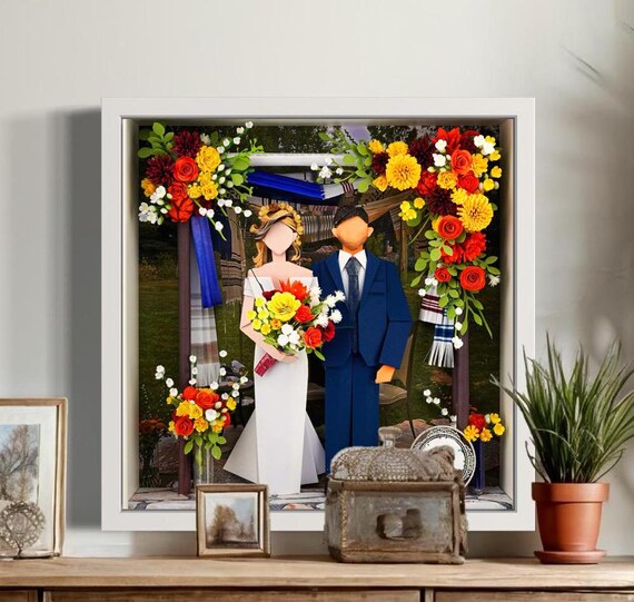No.208 The fabric drapes over the arch, gift for wife, husband, Custom-made Original Origami art gift, Paper anniversary gift