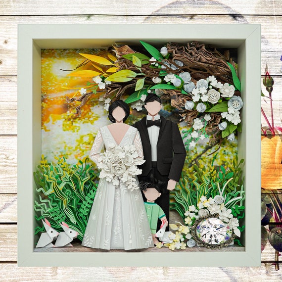 No.152 A glowing day, wedding gift, Anniversary gift, Custom-made Original Origami art gift