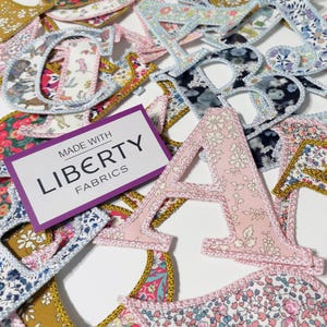 Liberty Fabric Embroidered Letter Applique / Patch: Iron On, Sew On or Stick On