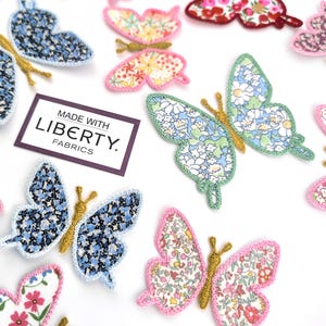 Parche de mariposa de tela Liberty: termoadhesivo, para coser o aplicar con adhesivo