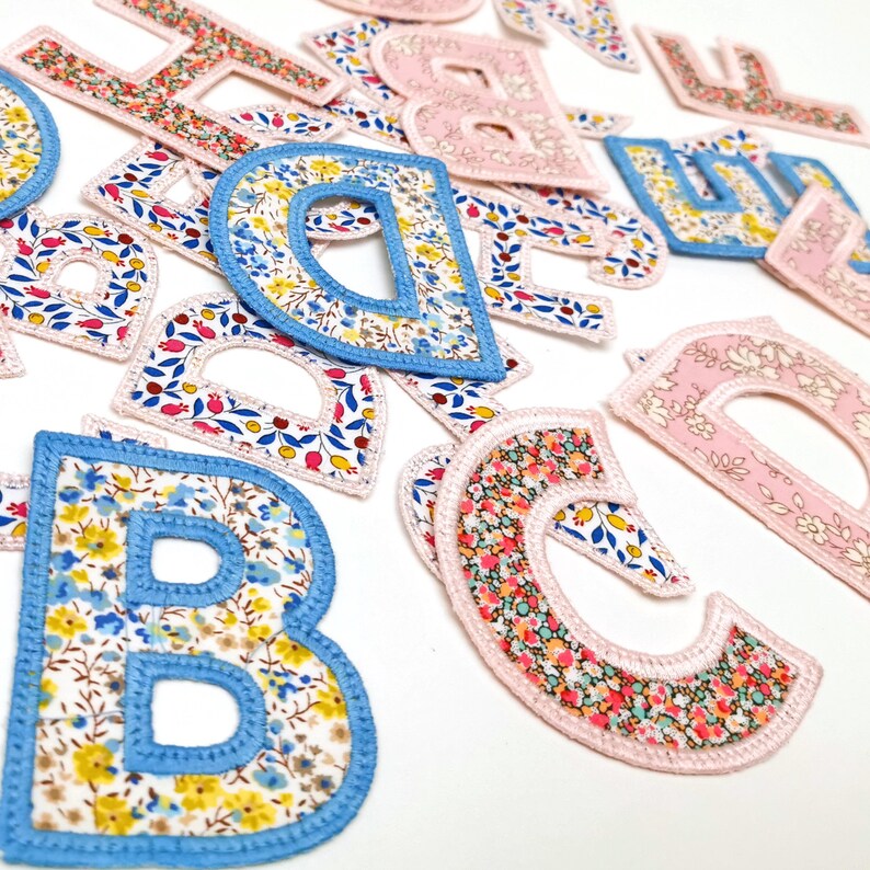 Liberty Appliqué Letters Embroidered Ironon Transfer Patch Etsy UK