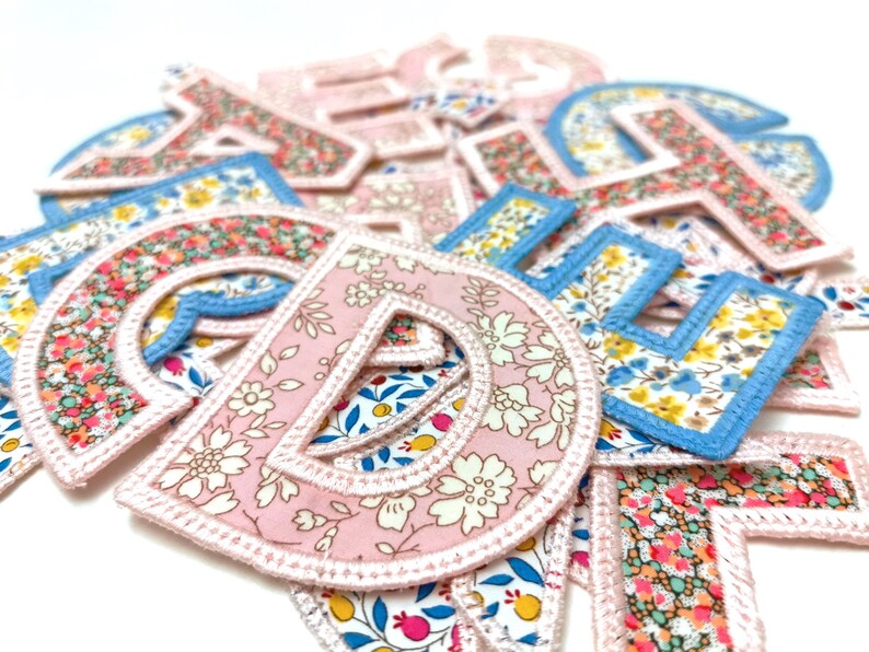 Liberty Appliqué Letters Embroidered Ironon Transfer Patch Etsy UK