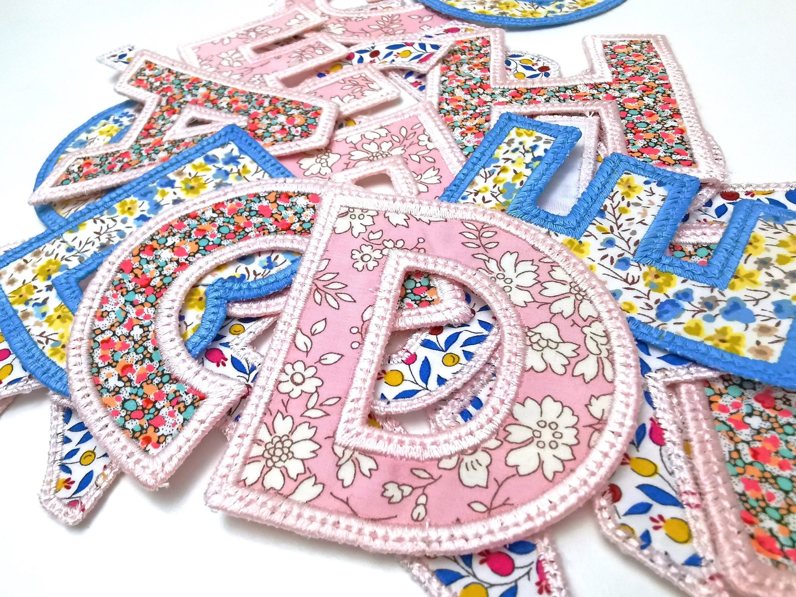 Liberty Appliqué Letters Embroidered Ironon Transfer Patch Etsy UK