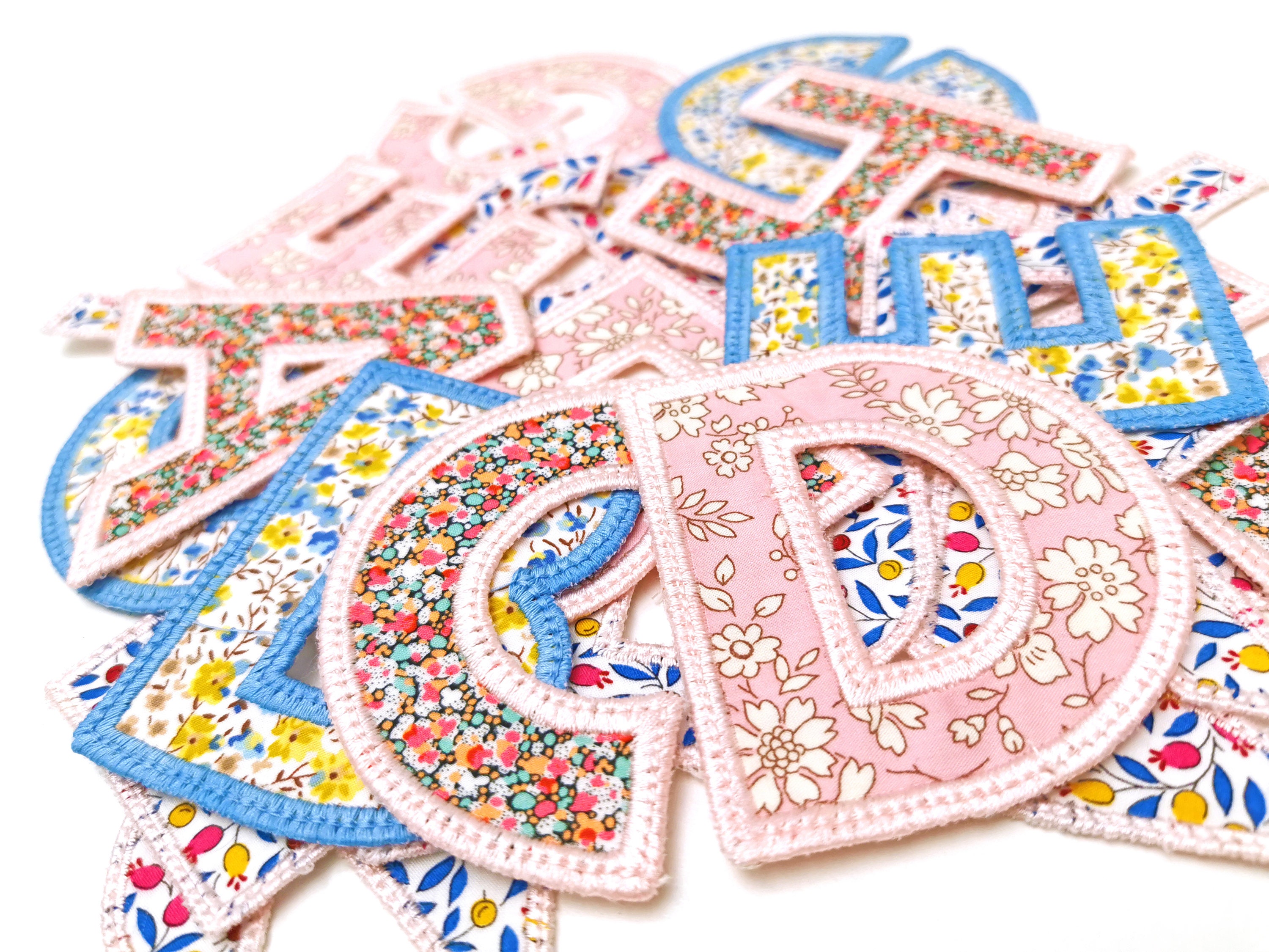 Liberty Appliqué Letters Embroidered Ironon Transfer Patch Etsy UK