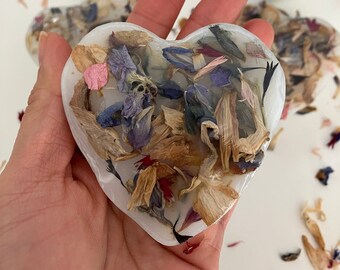 Heart-shaped Glycerine soap with dried petals