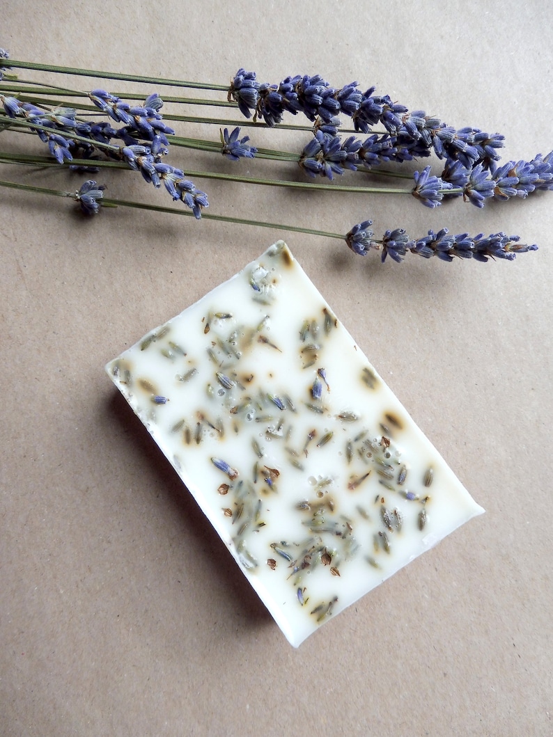 Lavender Jelly artisanal soap with cosmetic active ingredient panthenol provitamin B5 image 1