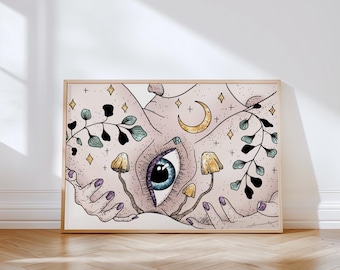 Lámina artística YONIVERSE / Ilustración feminista, póster Vulva