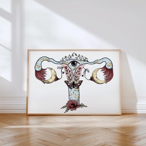 Feminist Uterus Art Print | Floral Gynecology Decor