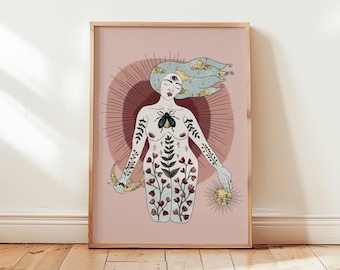 Venus Goddess Art Print | Feminine Empowerment Illustration