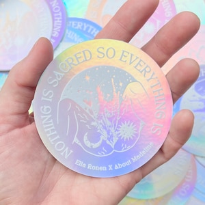 shiny FEMINIST HOLOGRAPHIC STICKER | Vulva Rainbow sticker | Holo Sticker | gift for her | femininity | yoni | endometriosis art |