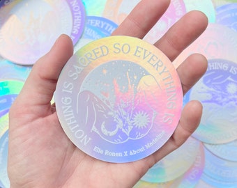 Feminist Holographic Vinyl Sticker | Yoni Art, Woman Empowerment