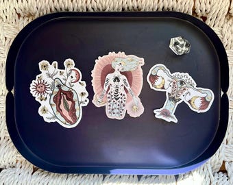 Feminist Art Sticker Set | Yoni, Ovary, Goddess Stickers