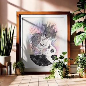 gleiche Liebe Kunstdruck | LGBTQ BILDER | Postkarte lesbisch | Geschenk homosexuell | pride Flagge | queer Wandbild | Regenbogen Wanddeko |