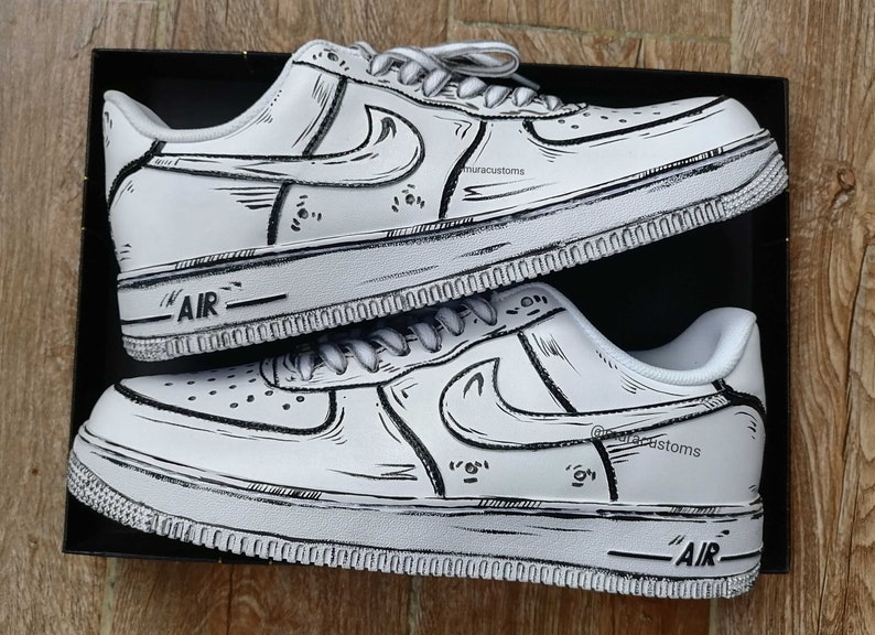 Custom Nike Air Force 1 Anime Sneakers Cartoon -Hand Painted Sneakers- Personalized Nike Shoes AF1 ACGN 