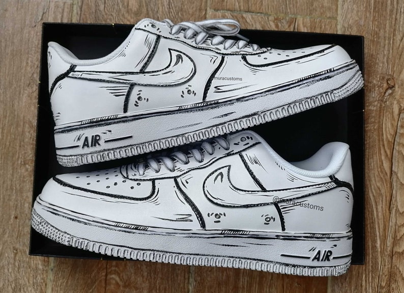 Custom Nike Air Force 1 Cartoon - Hand Painted Personalized Sneakers