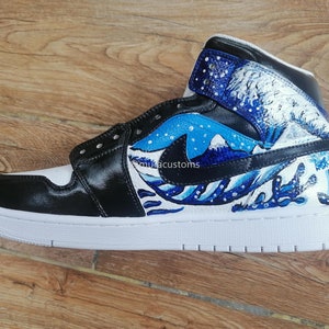 Custom Air Jordan 1 Mid Hand Painted Nike Custom Sneakers - Etsy