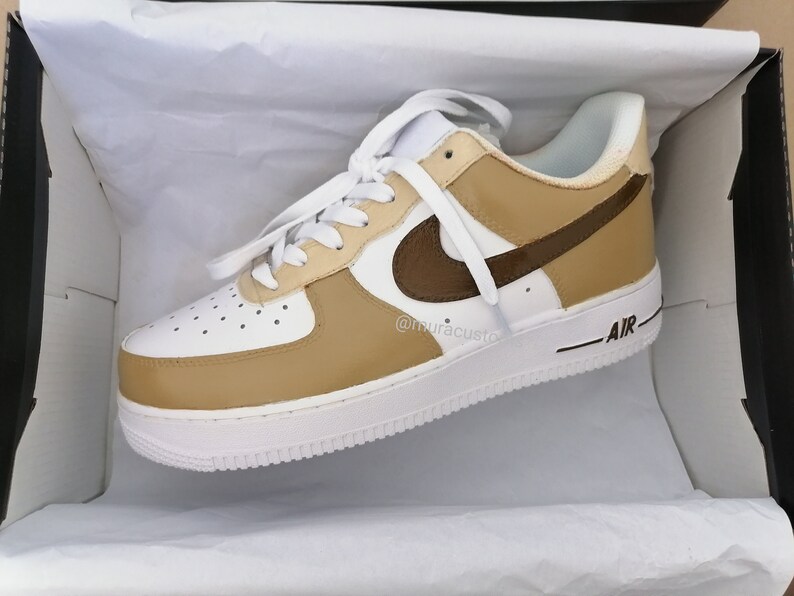 Air Force 1 Custom Nike Beige/Brown/Coffee- Custom Sneakers Multicolors - Custom Shoes For Men Women 