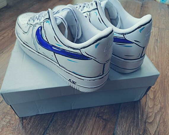 Custom Nike AF1 Cartoon Line Sneakers Custom Air Force One | Etsy Canada