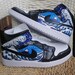 Custom Air Jordan 1 Mid - Hand Painted Nike Custom Sneakers - Custom Shoes AJ1 Great Wave