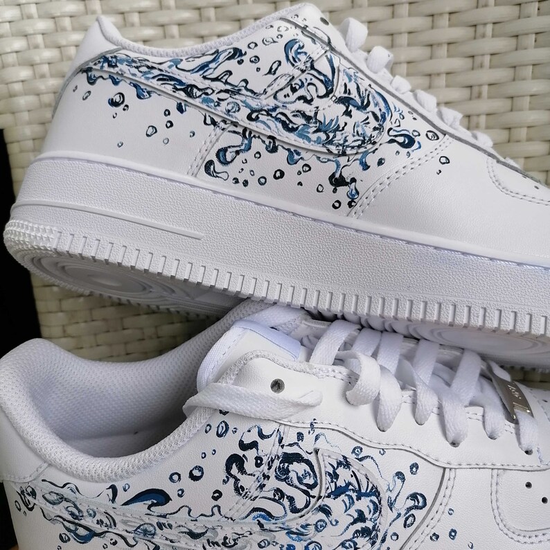 Nike Custom Air Force One AF1 Custom Sneakers Japanese Wave Etsy UK