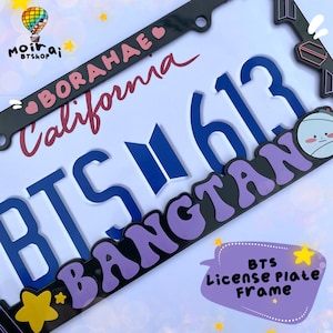 Kpop License Plate Frame | Cute Custom Characters K-pop License Plate Frame | UV Printed