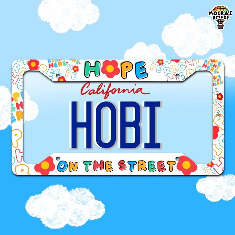Hope On The Street License Plate Frame/ Hobi License Plate Frame/ License Plate Frame 