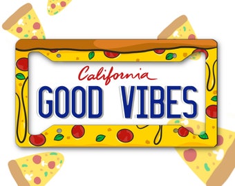Pizza License Plate Frame/ Food  License Plate Frame/ License Plate Frame