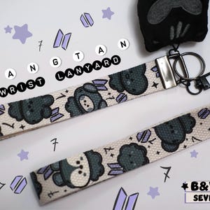 BANGTAN B&W Wrist Lanyard| BTS Wrist Lanyard - Kpop Lightstick Lanyard .