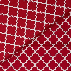 Riley Blake Sparkle Red Quatrefoil Cotton Fabric by the Yard Christmas Fabric Red Metallic Quatrefoil Print Fabric Silver Red Fabric Etsy