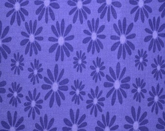 Tissu de courtepointe en coton à fleurs violettes marguerites par mètre