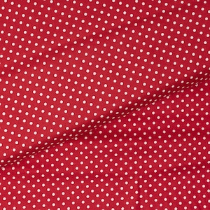 Red with Medium White Dots Cotton Quilting Fabric BTY