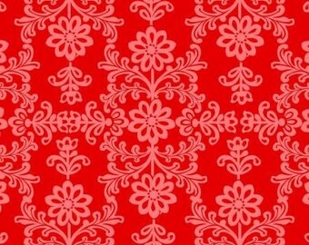 Tissu à courtepointe en coton rouge damassé Frida's - Fat Quarter