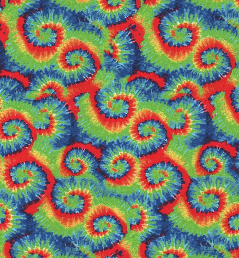 Rainbow Tie Dye Cotton Fabric by the Yard Etsy
