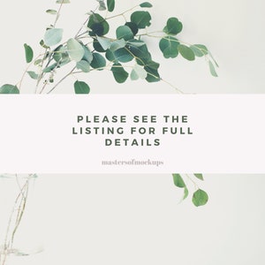 May include: A close-up of a glass vase with green eucalyptus branches. The vase is sitting on a white surface. The text "PLEASE SEE THE LISTING FOR FULL DETAILS" is displayed on a white banner.