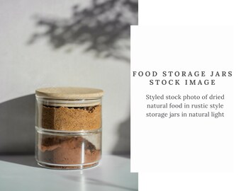 Glass Storage Stock Photo, Styled Stock Image, Food Canister Mockup, Food Storage Mockup, Kitchen Canister Mock Up
