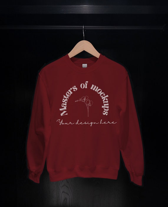 Gildan Garnet Sweatshirt Mockup Gildan 18000 Sweater Mock Up