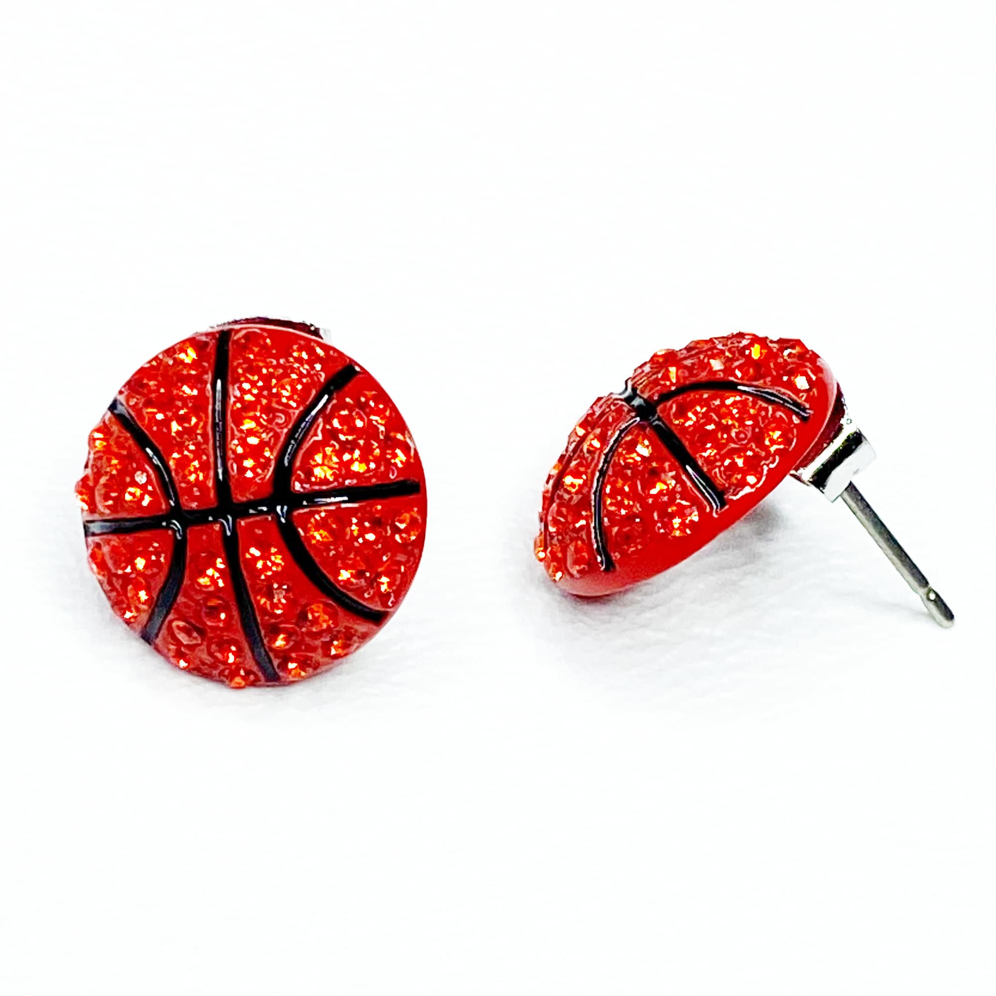 Basketball Bling Earrings Stud Earrings Basketball Etsy