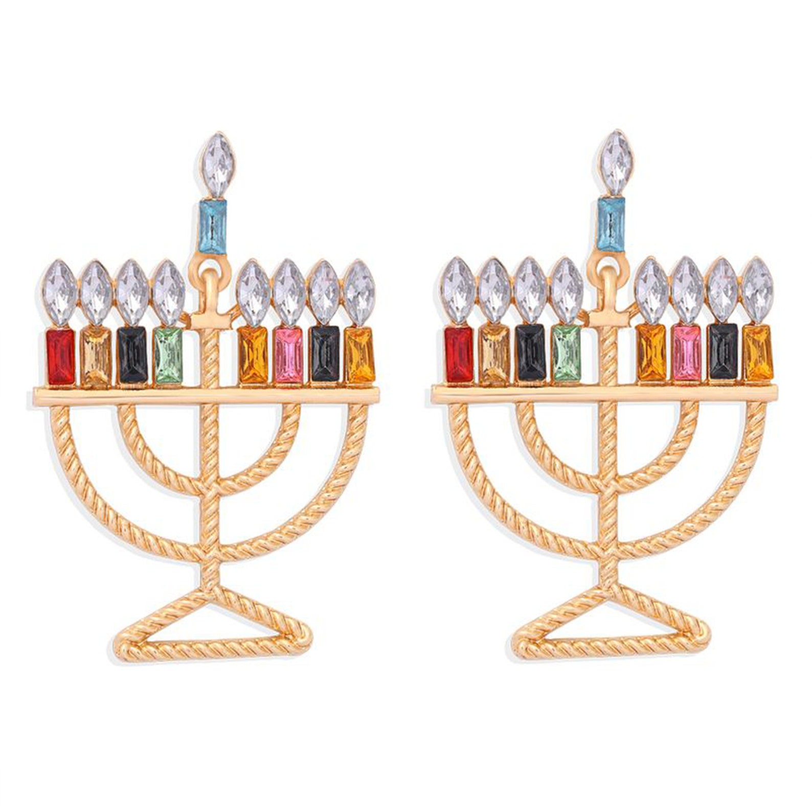 Hanukkah Earrings Menorah Earrings with Jewels Comes gift Etsy