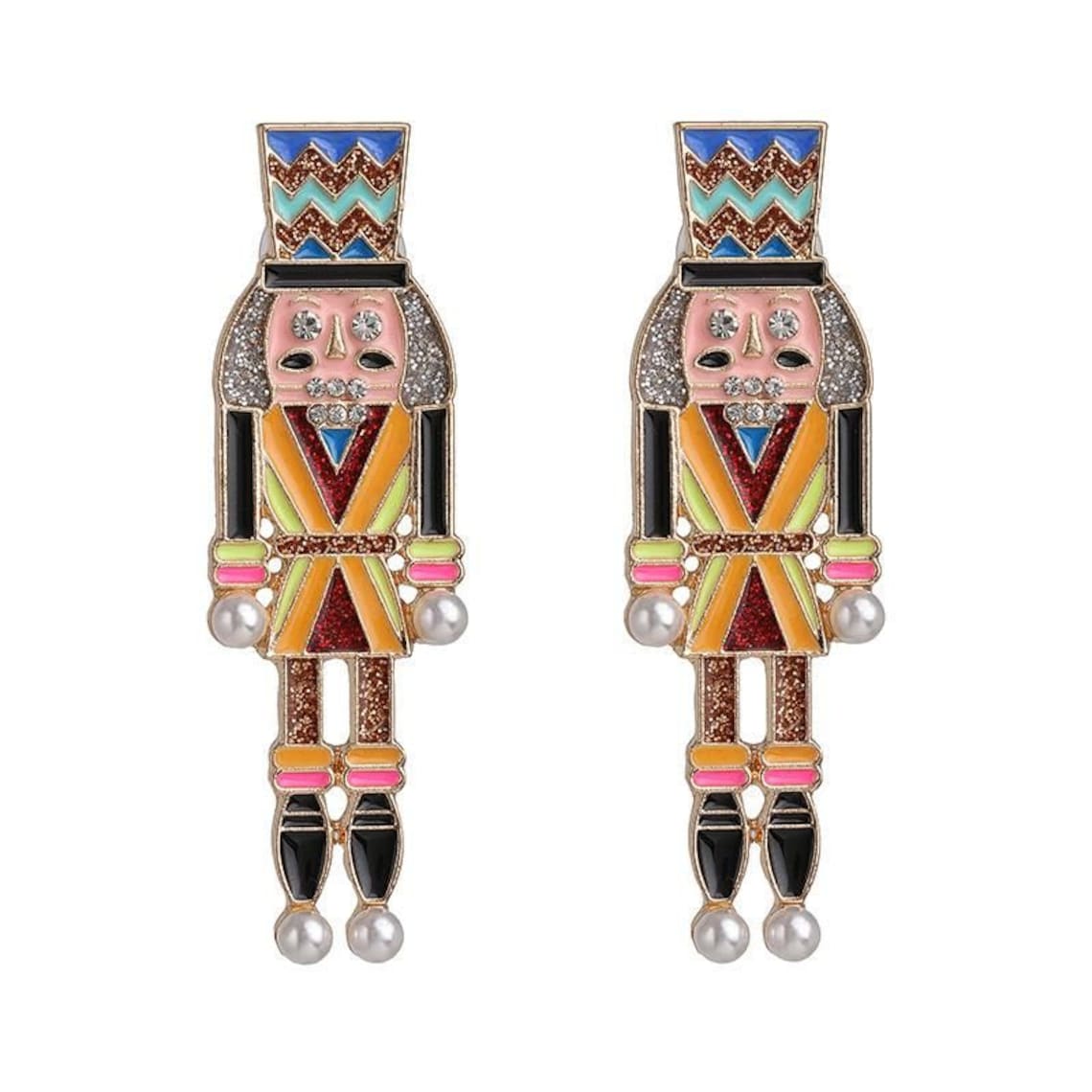 Christmas Earrings Holiday Nutcracker Earrings Gift Etsy