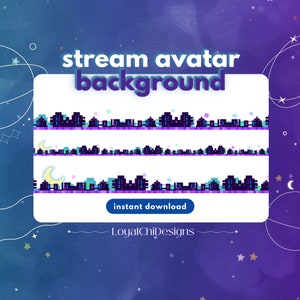 City Night Stream Avatar Background | Graphic OBS Overlay | Twitch | Ready to Use!